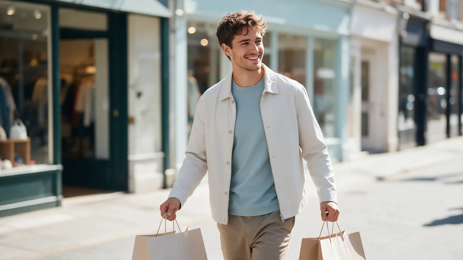 A man shopping in the city